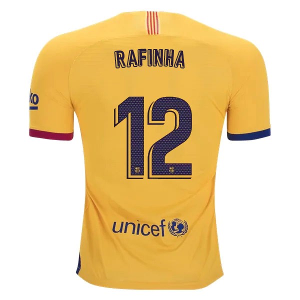 Camiseta Barcelona NO.12 Rafinha 2ª Kit 2019 2020 Amarillo